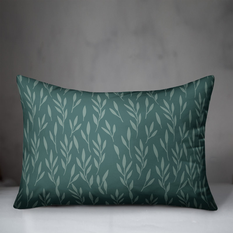 Housse de coussin rectangulaire à motif floral Leaf