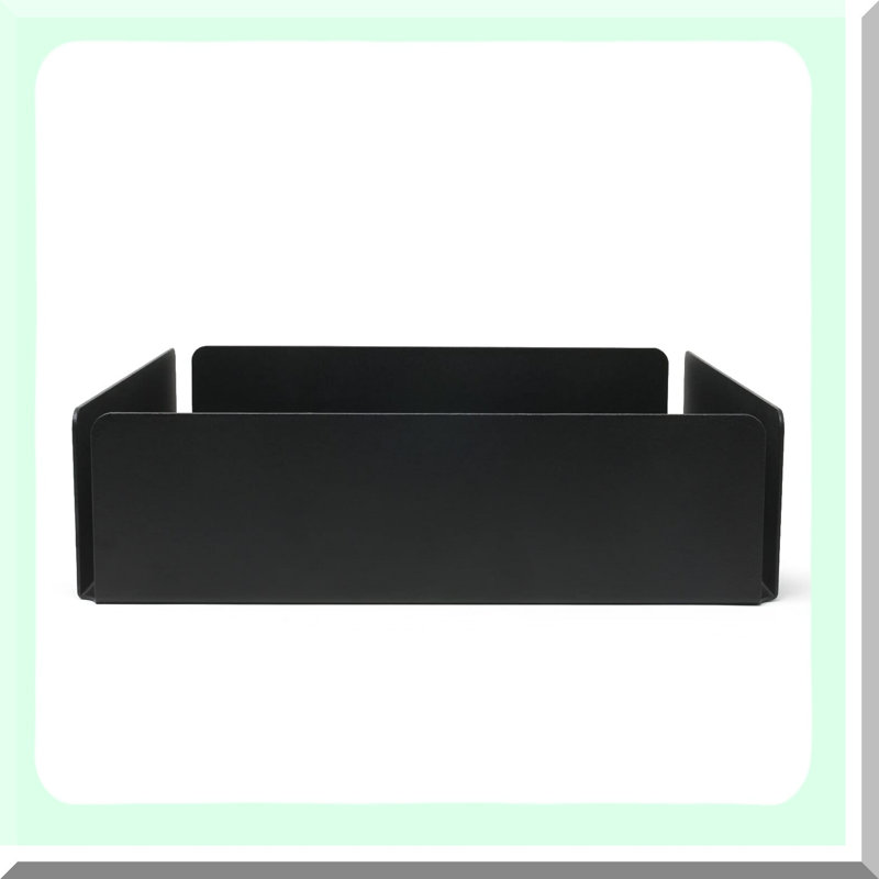 ElegantEdge Modern Black Metal Tray Organizer for Bathroom Vanity Storage
