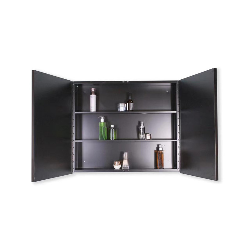 Armoire de salle de bain murale ou encastrée polyvalente avec miroir et grand rangement
