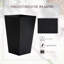 De 3 grands pots à fleurs, avec pots de drainage pour terrasse, noir, L 14,14 po x l 14,14 po H 24 po