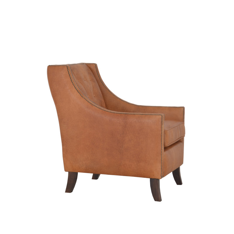Fauteuil club Skaiste, Cuir véritable whisky vieilli