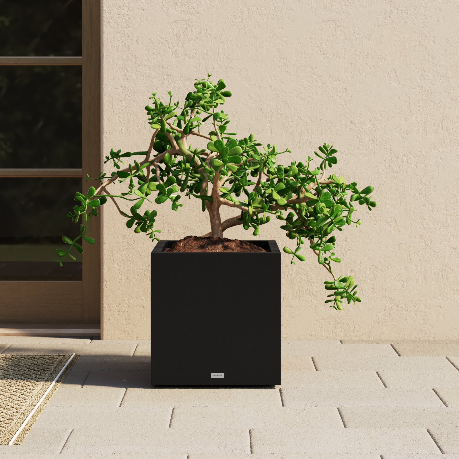 21" Planter Box, 18.25" H x 17" W x 17" D, Black