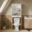 Armoire de rangement Bathrooom avec 2 portes et tablettes ouvertes