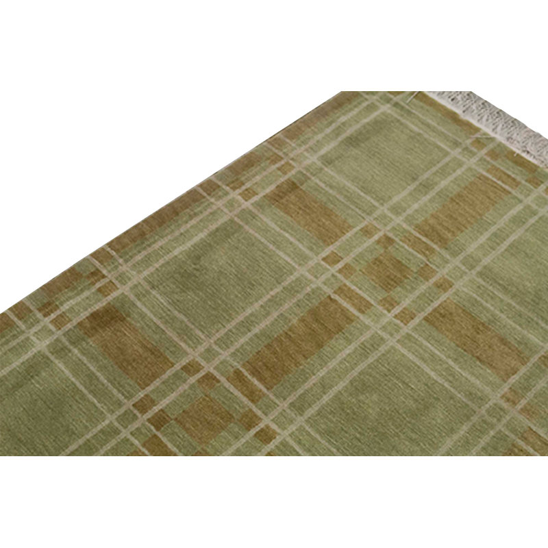Wool Plaid Area Rug in Brown