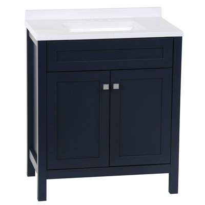 Keanon 30.5'' Single Bathroom Vanity with Solid Surface Top