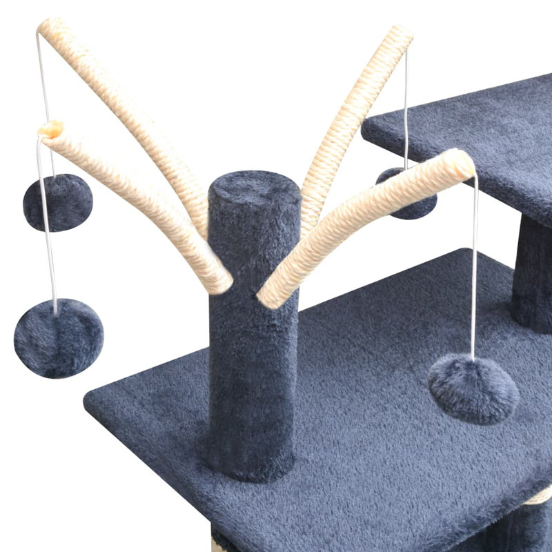 Amerina Cat Tree, 96 cm x 35 cm x 125 cm, Dark Blue
