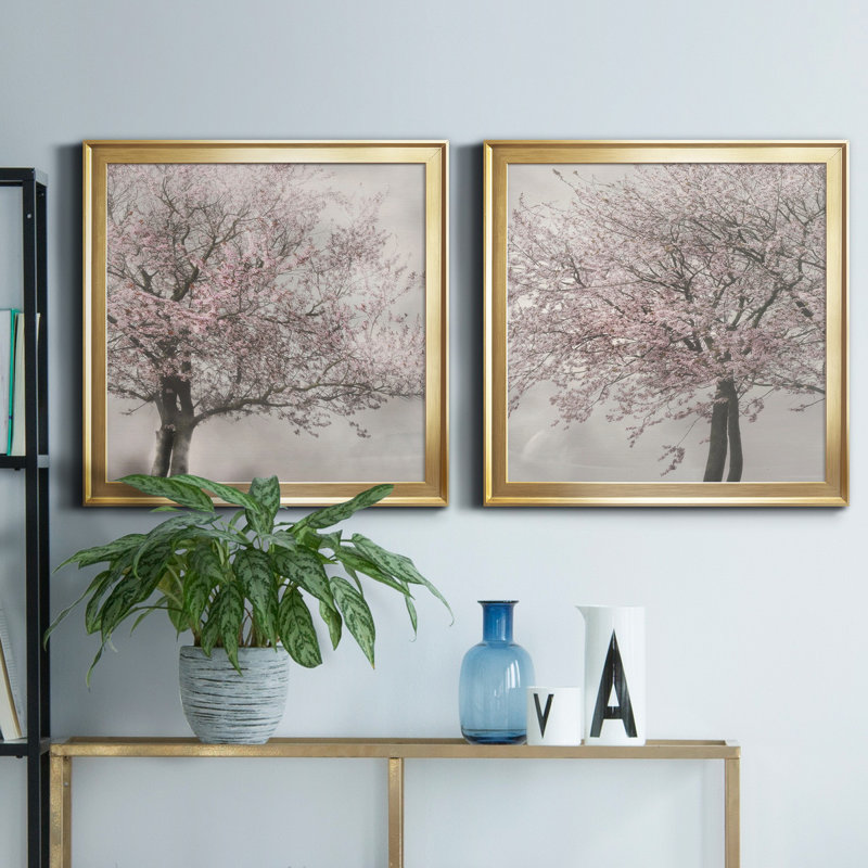 «Blush In The Wind I», reproduction de photo sur toile 2 pièces, Or, H 34,5 po x l 69 po x P 1,5 po
