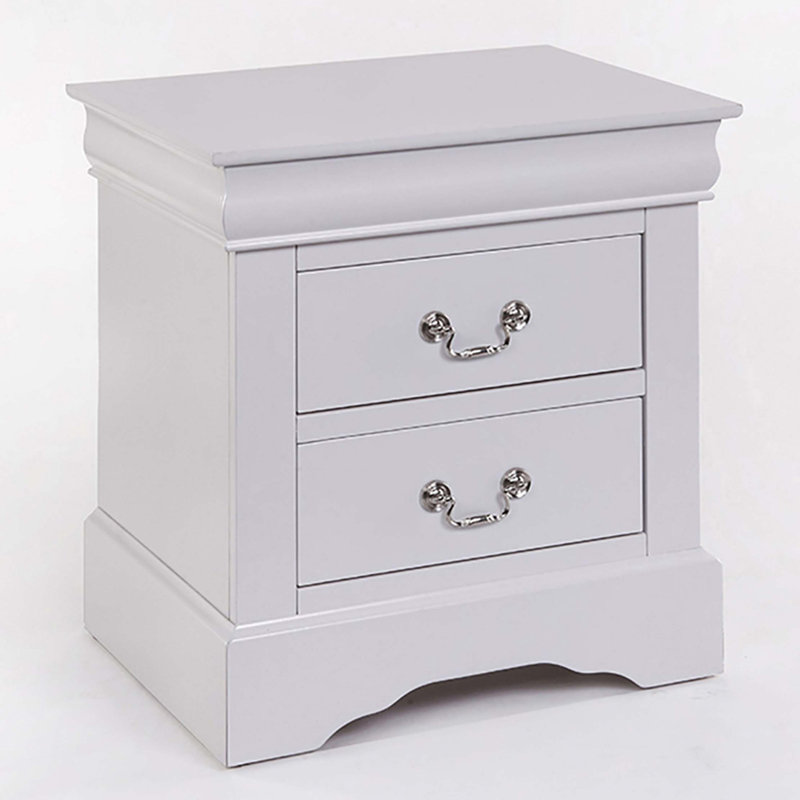 2-Drawer Nightstand, White