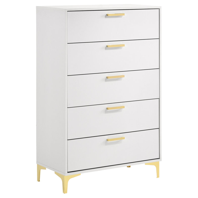 Fenaghy Heritage Design - Kimzey 5-Drawer Bedroom Chest, White