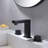 8 Inch Matte Black 3 Hole 2 Handle Solid Brass Bathroom Sink Faucet With Valve-90286908