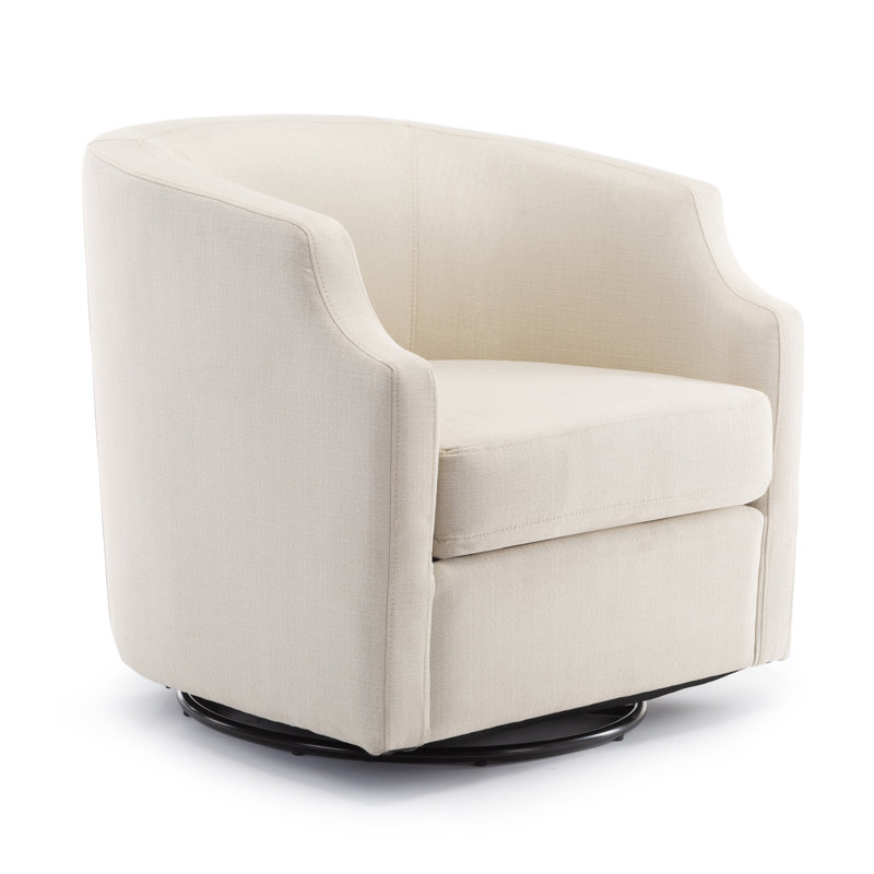 Fauteuil demi-tonneau pivotant et pivotant, Lin naturel