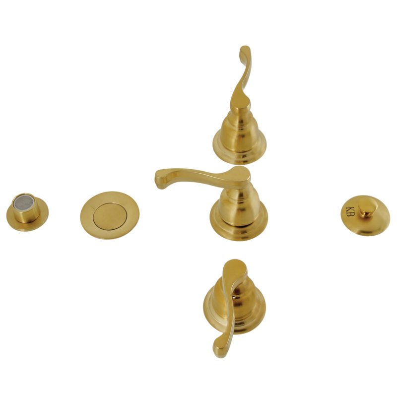Robinet de bidet vertical à 3 poignées, Laiton brossé