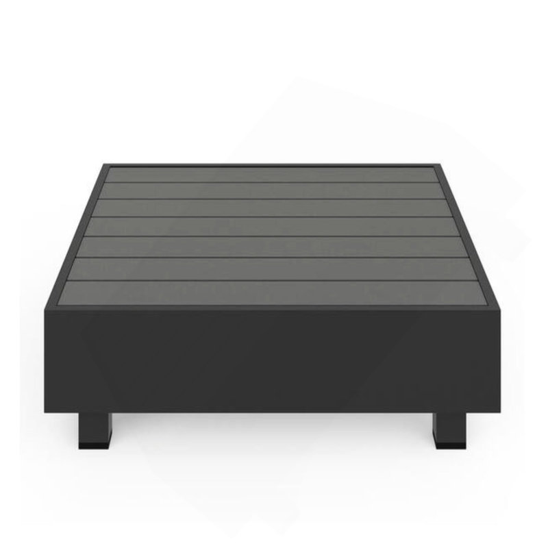 Table basse d'extérieur carrée 29 po en métal noir