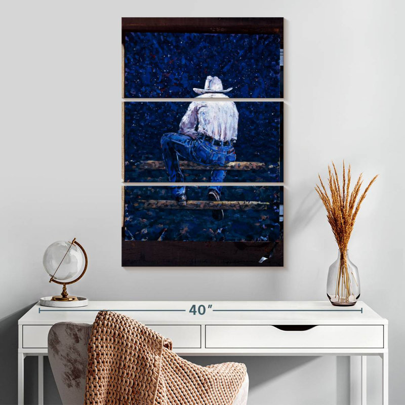 Cowboy abstrait, H 32 po x l 20 po