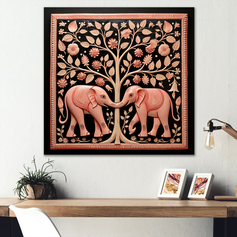 Art indien, éléphants de Jaipur 3 - Art mural indien en métal, H 36 po x l 36 po