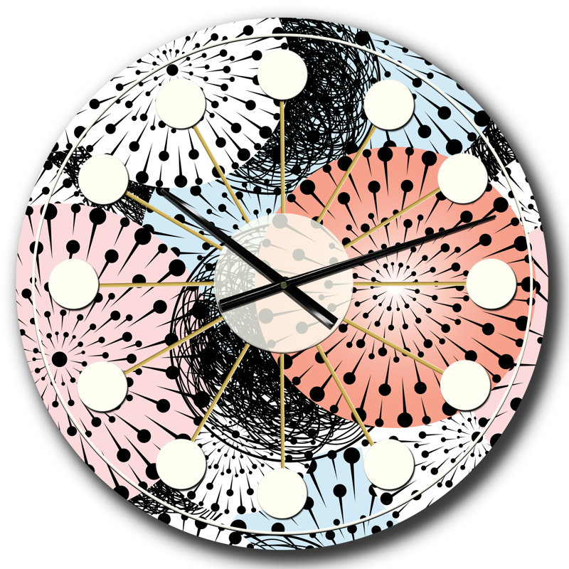 Horloge murale rétro Mid-Century, Grand