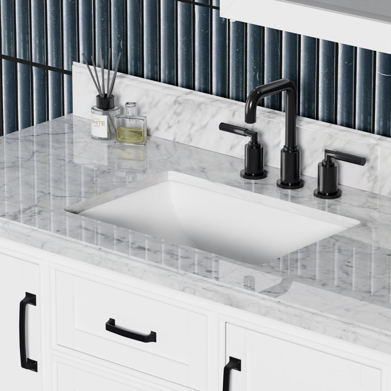 Meuble-lavabo simple 48 po avec plateau en marbre de Carrare Rhoda, pré-assemblé