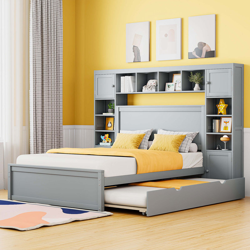 Elko Platform Storage Bed, Gray, Queen
