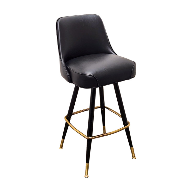 Tabouret de bar pivotant extérieur touffeté, Noir