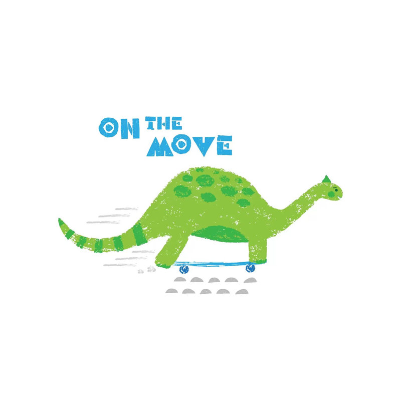 Dinos On The Move I by Noonday Design - Wrapped Canvas Gallery-Wrapped Canvas Giclée, 66.04 cm H x 66.04 cm W x 1.91 cm D