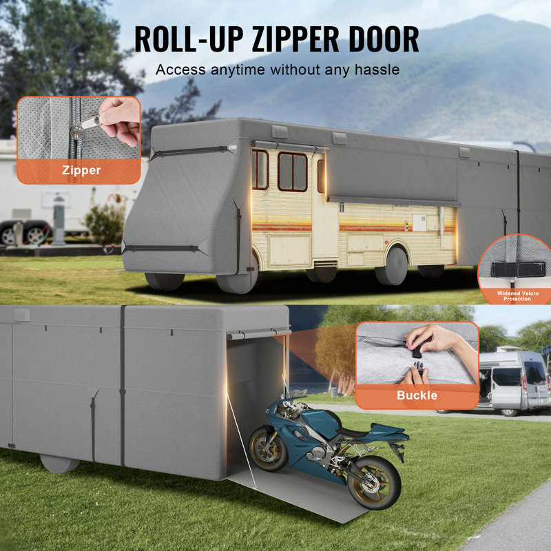 Gray Non-Woven Fabric 40-43 ft RV Motorhome Cover