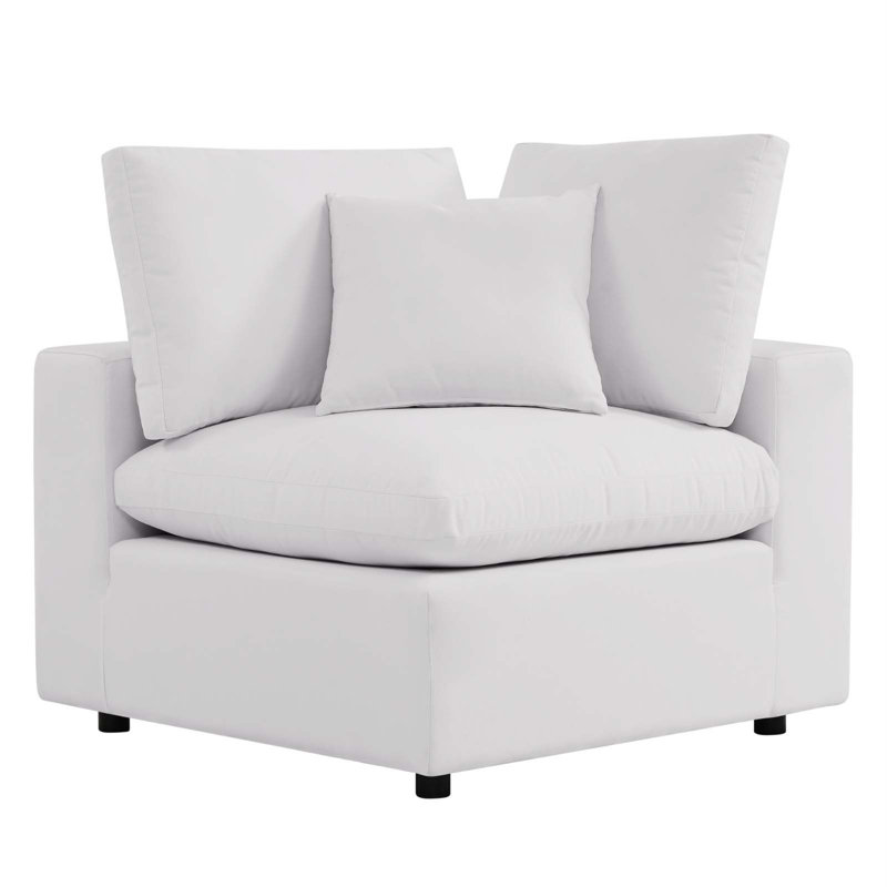 Modway Commix Sunbrella Outdoor Patio Corner Chair, Polyester White