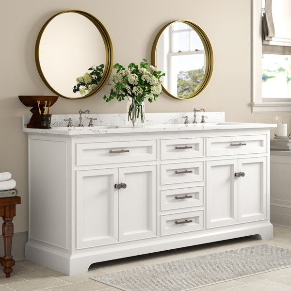 Centra 72 Double Bathroom Vanity for Vessel Sinks - Matte White   Beautiful bathroom furniture for every home - Wyndham Collection