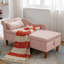 Chaise longue rose confortable - Fabrication en bois massif avec espace roulé supplémentaire-1497659280