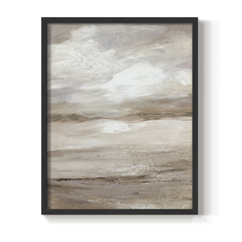 Neutral Dunes Framed Print - Solid Wood, Black, 21" H x 17" W