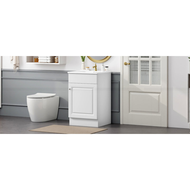 Meuble-lavabo de 20 po avec lavabo, Blanc