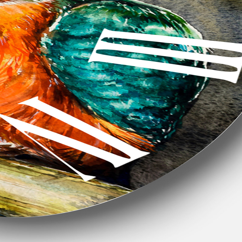 Common Kingfisher Eating A Small Fish - Traditional Wall Clock, 29" H x 29" W x 1" D