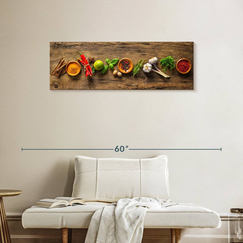 «Flavourful Spices and Herbs», reproduction sur toile tendue, H 42 po x l 14 po x P 1,25 po