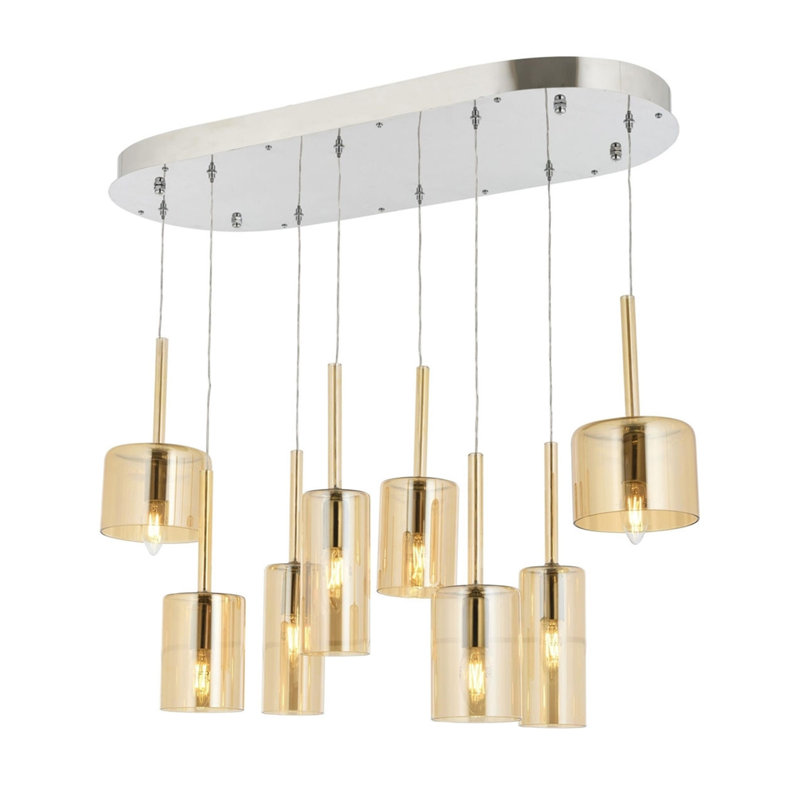 Luminaire suspendu cylindrique à 8 lumières