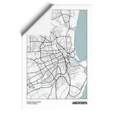 Map Aberdeen UK - Frameless Print