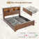 Farmhouse Storage Bed Frame With Headboard & Led Light & Usb, 4 Drawers Under Bed, Built In Charging Station, No Noise, No Box Spring Needed