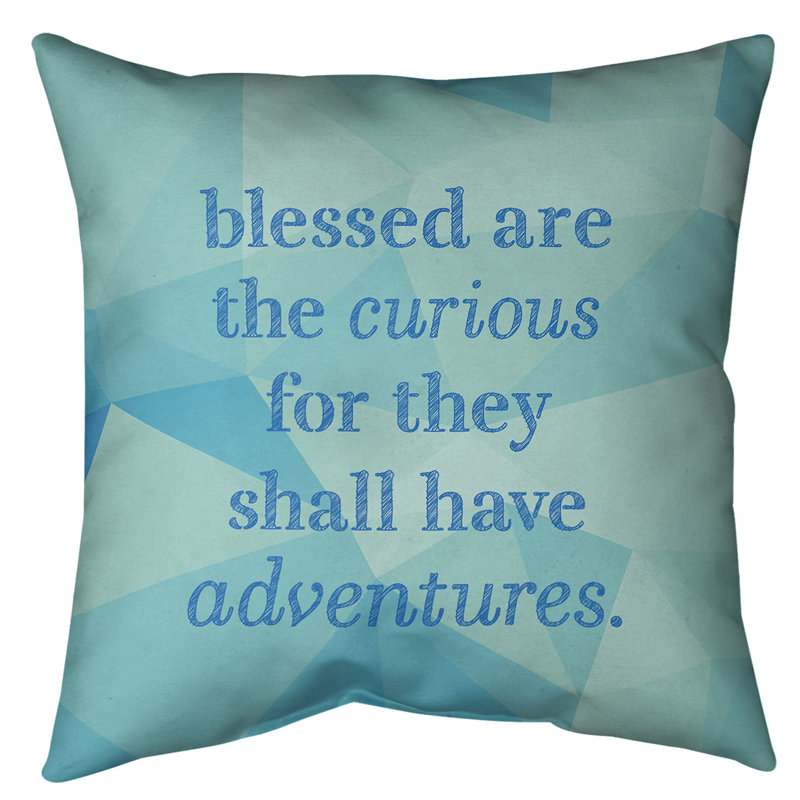 Coussin de sol en pierres précieuses curiosité, H 36 po x l 36 po, Bleu zircon