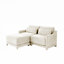 Élégant canapé rembourré en chenille avec design ergonomique et repose-pieds assorti pour un confort et une polyvalence ultimes-116780867