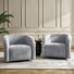 Casanova 34.5" W Modern Boucle Fabric Swivel Accent Barrel Chair Set of 2