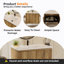 Armoire murale pliante avec lavabo crème - Installation brevetée en 1 minute, peu encombrante et facile à assembler, style moderne