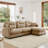 Modular Sectional L Shaped Couch With Ottoman, Premium Chenille Fabric,Tufted Cushion Backrest Design,Ergonomic Design  Easy Install,Fits Bedrooms, Living Rooms Reading Nooks,Camel-1179972374-1179972376