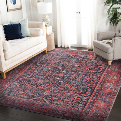Tapis rouge à motif tissé rétro