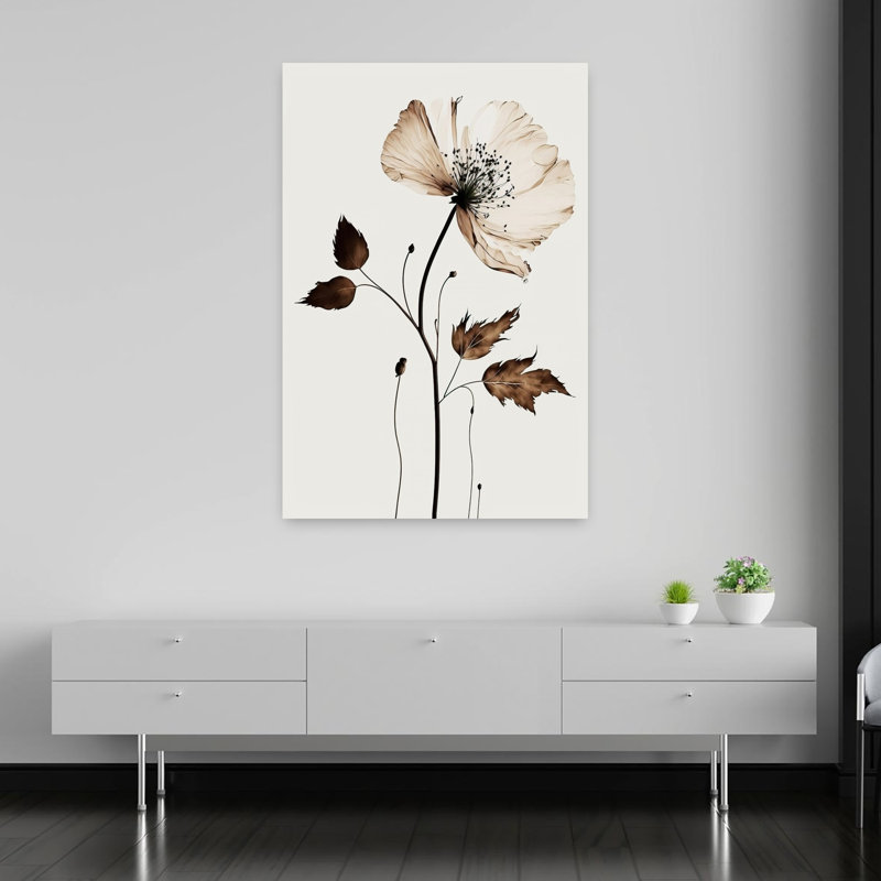 Art contemporain, art floral abstrait, H 60 po x l 40 po