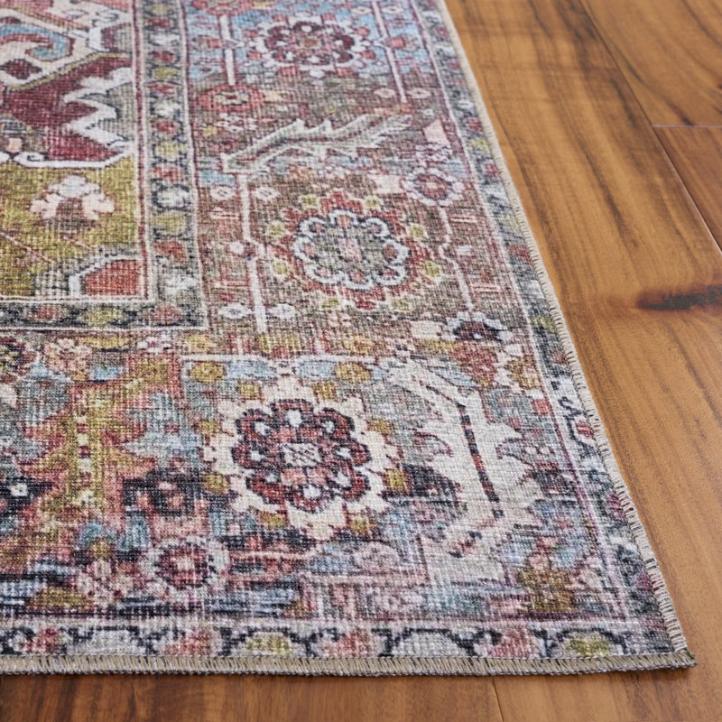Vintage Heriz 600 Performance Machine Washable Oriental; Vintage Look Indoor Rug, Rectangle 7'6" x 9'6"