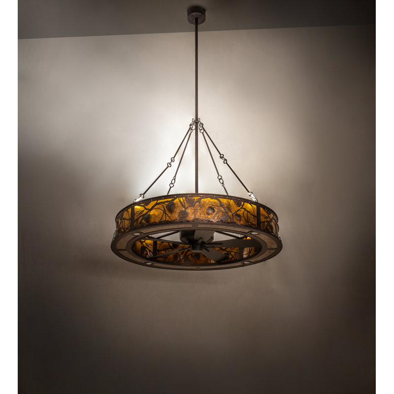 56" Wide Whispering Pines Chandel-Air, 10" H x 56" W x 56" D, Mahogany Bronze
