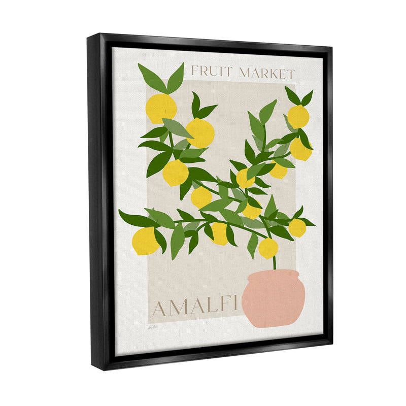 «Minimal Lemon Branch» par Natalie Carpentieri sur, Cadre flottant noir de jais, H 21 po x l 17 po