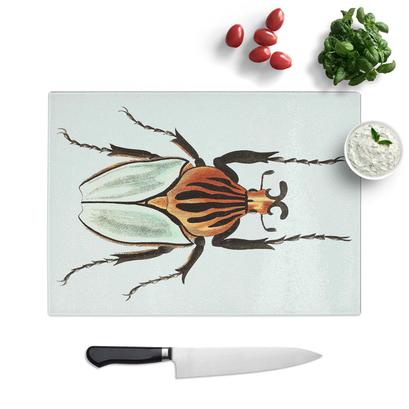 Tempered Glass Cacique Beetle Chopping Board, 39 cm W x 28.5 cm L