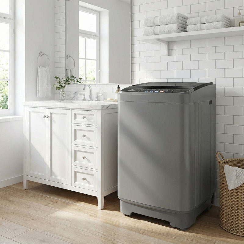 Compact 2-In-1 Portable Washing Machine With Spin Dryer - 20 Lbs Capacity With Smart Control Panel, Dark Gray