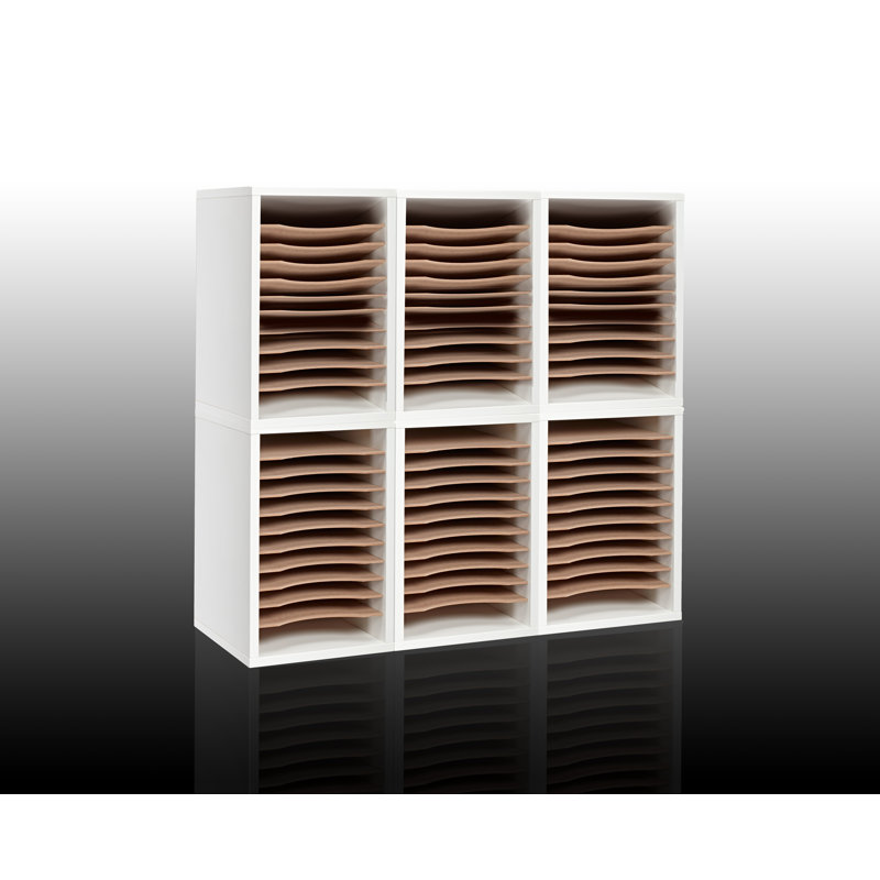 White MDF 11-Compartment Vertical Paper Sorter, 2-Pack
