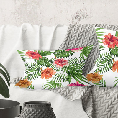 Coussin tropical plantes et fleurs tropical ii
