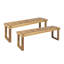 Wood 2, Natural - Weather - Structure et conception banc de 2 panneaux de lattes